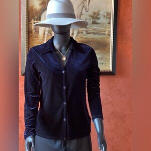 Max Studio Dark Blue Velor Shirt